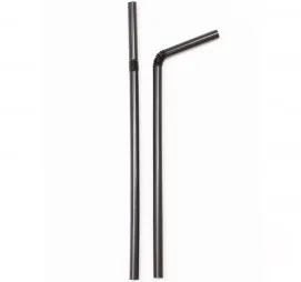 Трубочки для коктейля гофрированные, d=8 мм, l=240 мм, черные, 250 шт./уп.