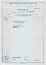 Приложение к Сертификату Соответствия