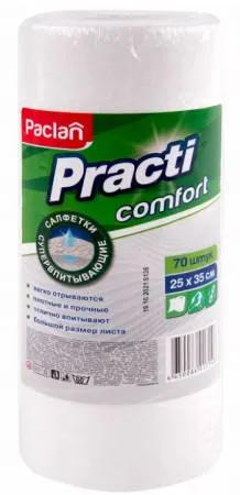 Салфетки хоз.универсальные в  рулоне Comfort 25*35см 70шт Paclan 1/12
