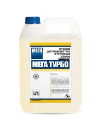 картинка МЕГА ТУРБО средство для прочистки труб и устранения засоров 5 л 