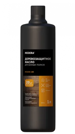 Деревозащитное масло для банных полков MEDERA 180, 1л PRO-BRITE