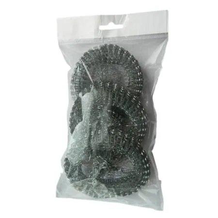 картинка Губка для мытья посуды Luscan металлическая 100х100х15 мм 12 г (3 шт/упак) 