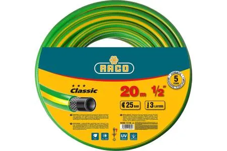 Шланг поливочный армированный трехслойный 25 атм 1/2" х 20 м RACO CLASSIC