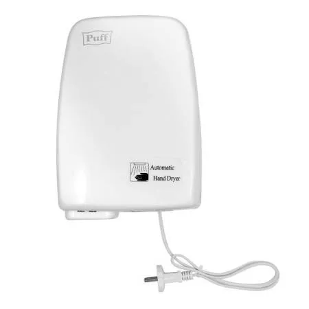 Электросушилка для рук Puff-120, 26x18x12 сенсорная белая
