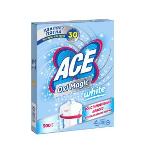 Пятновыводитель порошок 500 гр Ace Oxi Magic White 1/22