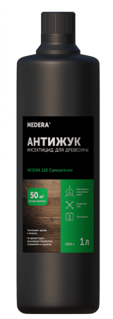 Антижук, инсектицид для древесины MEDERA 110 CONCENTRATE, 1л PRO-BRITE