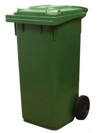 картинка Бак 120 л. для мусора, на колесах, зеленый