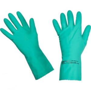 Перчатки латексные Многоцелевые, р-р 7,5-8 см (M), цвет зеленый, 10 пара/упак., Vileda Professional