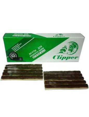 Набор жгутов Clipper (коричневых, коротких) 102 мм. (упаковка 50 шт.)