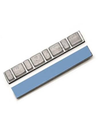 картинка 0051 Pb Clipper Грузики для балансировки колес, самоклеющиеся, свинцовые 60 гр. (4х5 г + 4х10 гр.) синий скотч (уп. 50 шт.) купить