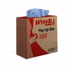 Материал протирочный в коробке WypAll X80, голубой, 80 листов/упаковка, 5 упаковок/коробка, Kimberly-Clark