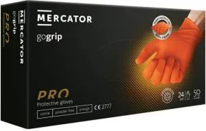 Перчатки нитриловые GOGRIP оранжевые M (уп 50 шт/25 пар) MERCATOR
