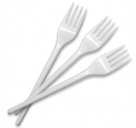 Вилка пластиковая 14,8 cм, белая, 100 шт./уп.