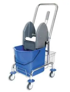 Тележка уборочная ACG 25 л., с отжимом, с корзиной для химии, рама хромированная