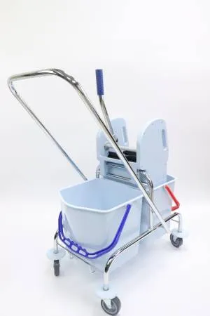 картинка Тележка ACG 2х17 л с отжимом ведра СЕРЫЕ база хром  