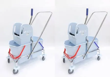 Тележка ACG 2х25 л с отжимом ведра СЕРЫЕ база хром КОМПЛЕКТ (2 шт/кор)