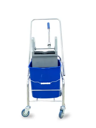 картинка Тележка уборочная БЕЗ ЛОГО 1 х 25л с отжимом, база хром 