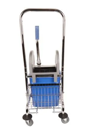 картинка Тележка уборочная ACG 25 л., с отжимом, с корзиной для химии, рама хромированная 