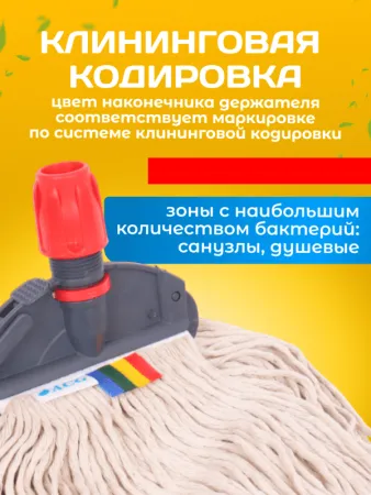 картинка Зажим для мопа Кентукки, с пластиковым зажимом, серо - красный 