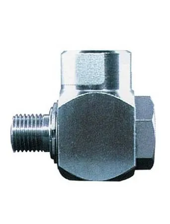 картинка Фитинг поворотный для консоли, 90 градусов, угловой, 1/4"ш -1/4"г на втулках, нержавеющая сталь 