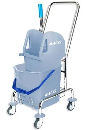 Тележка ACG 1х17 л с отжимом, ведро СЕРОЕ, база хром 
