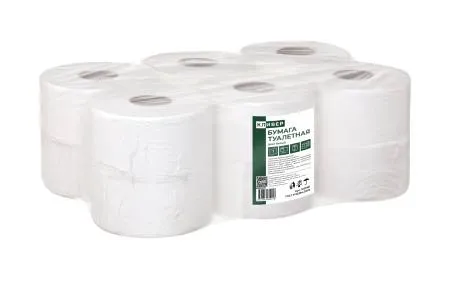 картинка Бумага туалетная КЛИВЕР/KROST, 1сл, 200м., цвет белый (12 рул.) 
