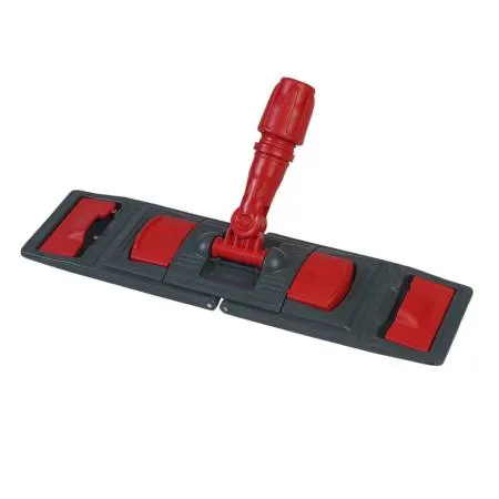 Держатель для мопов универсальный, с педалью и зажимами 50 см., красный