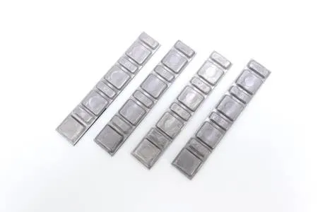 картинка 0052 ACG Груза самоклеящиеся свинцовые 19 мм 60 г на синем скотче (уп. 50 шт) купить