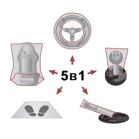 картинка Набор чехлов 5 в 1 для защиты салона автомобиля 