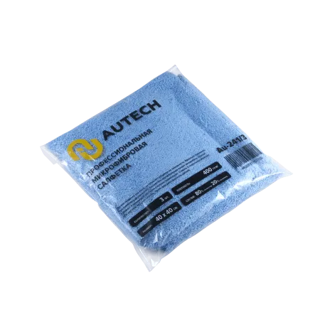 картинка Микрофибра PROFI-MICROFASERTUCH BLAU 40 x 40 см, голубая 400 г, 3 шт. Autech 