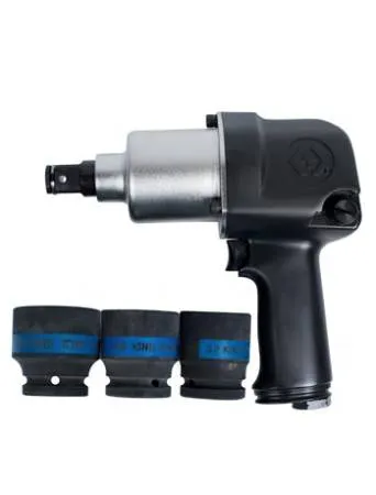 картинка Гайковерт пневматический ударный 3/4", 949 Нм, в комплекте 3 торцевые головки, KING TONY,  P33611-055B 