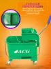 картинка Ведро ACG уборочное на колесах 20л с отжимом двойное ЗЕЛЕНОЕ 