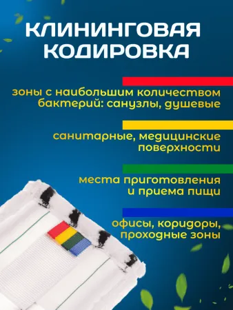 картинка МОП ACG плоский "Микрофибра" жесткий абразив 40 см., карман + ушки 