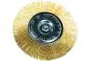 Щетка для дрели плоская со шпилькой 100 мм (латунированная витая проволока), MATRIX