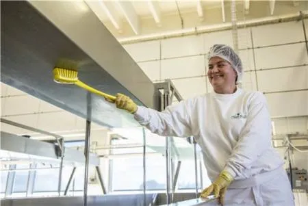 картинка Щетка для мытья с длинной ручкой, 41,5x7,5x7,5 см, жёсткая, синяя Vikan 