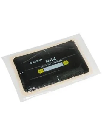 картинка Пластырь (заплата) радиальный для горячей и холодной вулканизации, R-14, 85х130 мм, 1 слой корда, 20 шт, Rossvik 