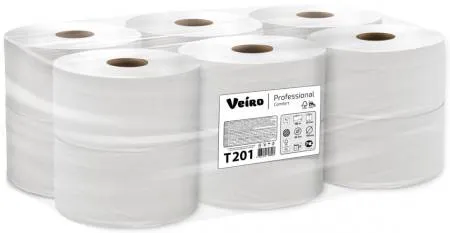 Бумага туалетная однослойная белая Comfort 180 м, (12 рул) Veiro