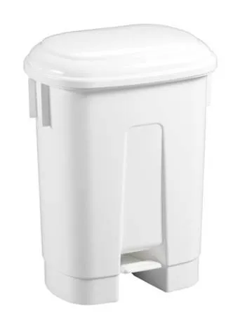 Ведро ACG 60 л., для мусора с педалью, с держателем под мешок, с крышкой (белый)