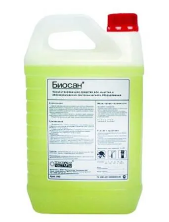 картинка Средство концентрированное  для очистки и дезинфекции сантехнического оборуд БИОСАН 5л. 