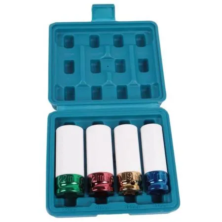 картинка Набор торцевых головок, квадрат 1/2 - 17, 19, 21, 22 мм (в пластике) (4 шт/упаковка) 