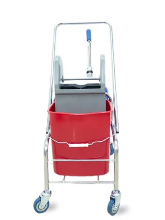 картинка Тележка уборочная БЕЗ ЛОГО 2 х 25л с отжимом, база хром 