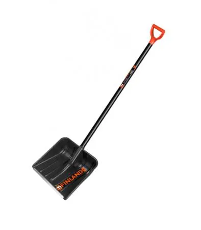 Лопата снегоуборочная 410 х 410 пластик с дер. черенком и Y-образной  ручкой FINLAND 1/5
