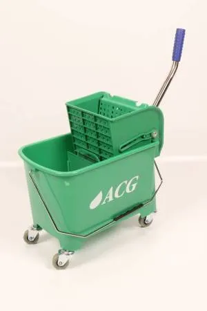 Ведро ACG уборочное на колесах 20л с отжимом двойное ЗЕЛЕНОЕ
