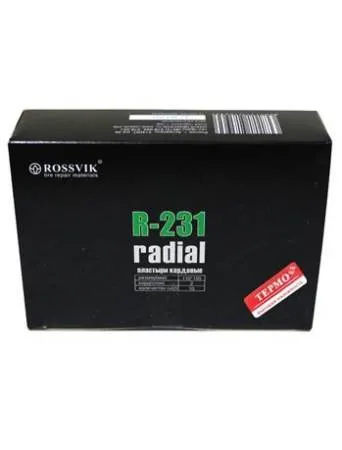 картинка Пластырь кордовый радиальный R-231, ТЕРМО, 2 слоя корда, 110х155мм, упаковка 10 штук, Rossvik. 