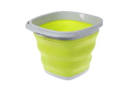 Ведро 10 л. складное силиконовое квадратное, салатовое BRADEX
