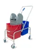 Тележка уборочная БЕЗ ЛОГО 2 х 25л с отжимом, база хром