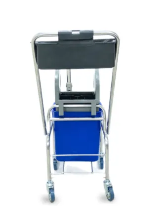 картинка Тележка уборочная БЕЗ ЛОГО 1 х 25л с отжимом и пластиковой корзиной, база хром 