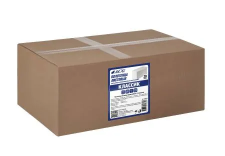 картинка Полотенца листовые ACG "Классик" V-сл. 1 сл. целлюлоза 23x22см, 30г/м2, 200 л/пачке, (20 пачек) 1/28 