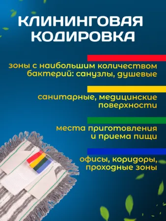 картинка МОП ACG плоский хлопок+микрофибра 40 см. ушки+кармашки ТАФТИНГ Эконом темный 
