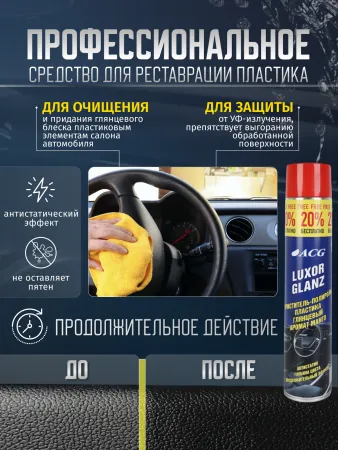 картинка LUXOR GLANZ ACG 1000 мл Очиститель-полироль пластика (глянцевый) с ароматом манго автохимия для салона